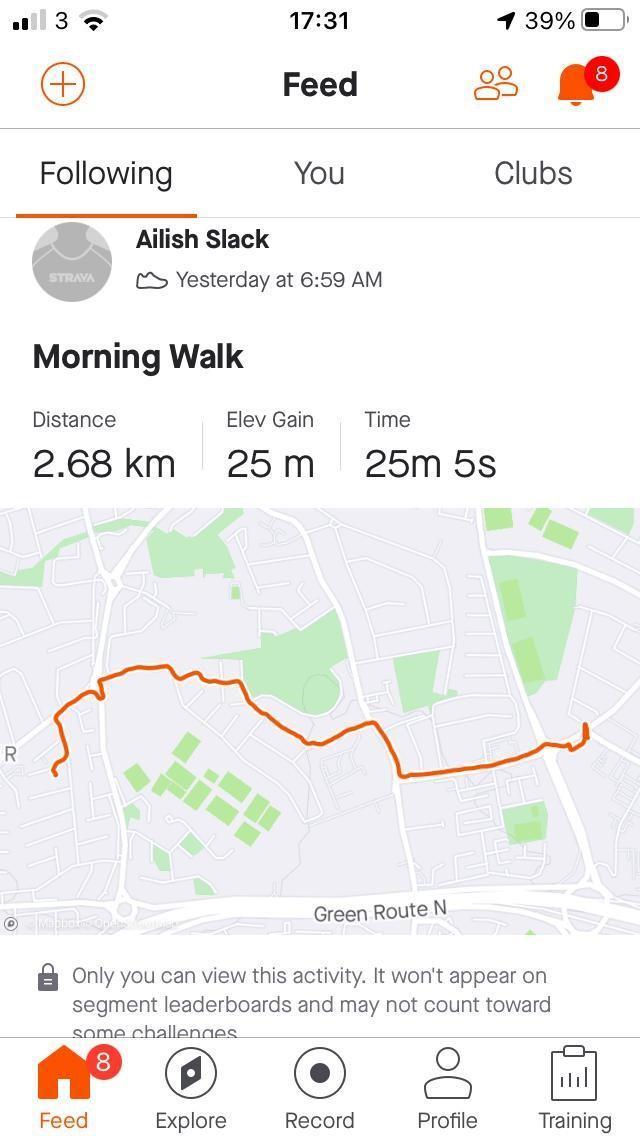 Janet Caffrey Day 8 Route