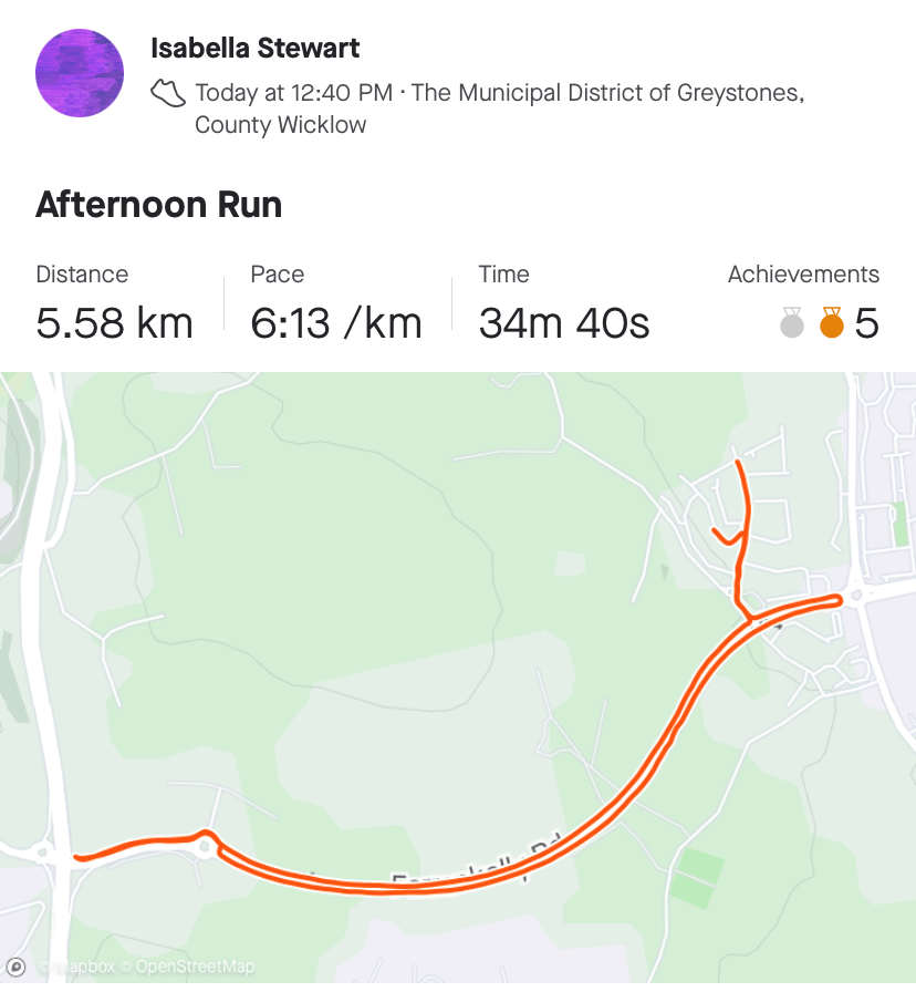 Isabella Day 28 Route