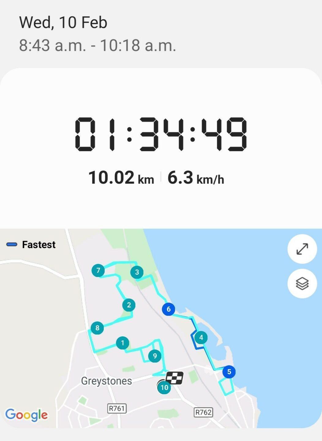 Janet Caffrey Day 10 Route