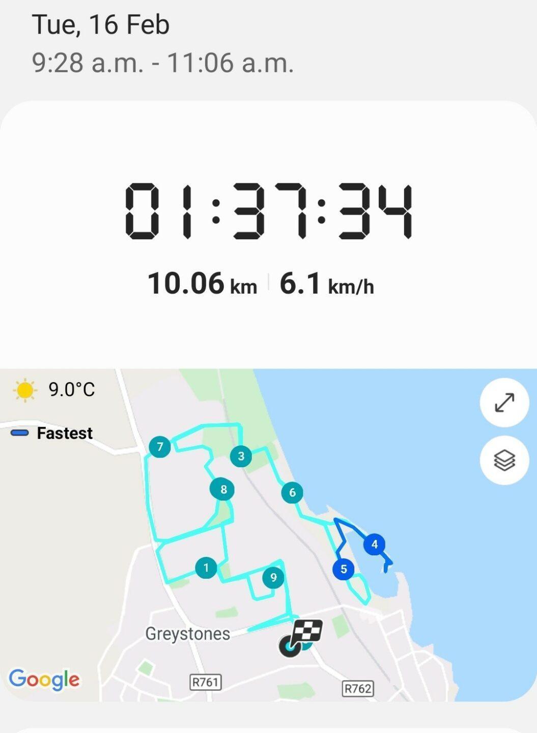 Janet Caffrey Day 16 Route